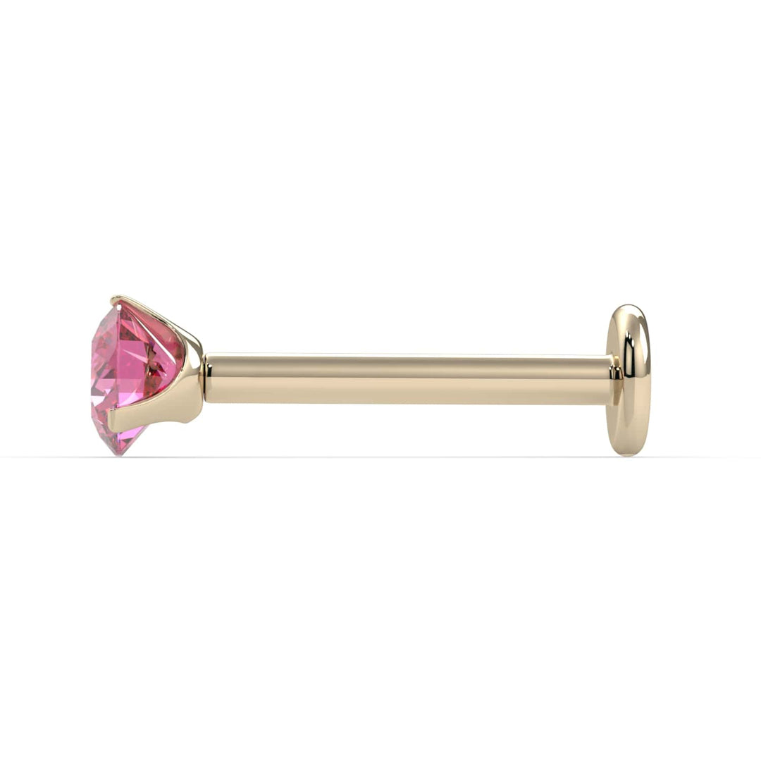 3mm Pink Diamond Lumina 3-Prong Flat Back Stud