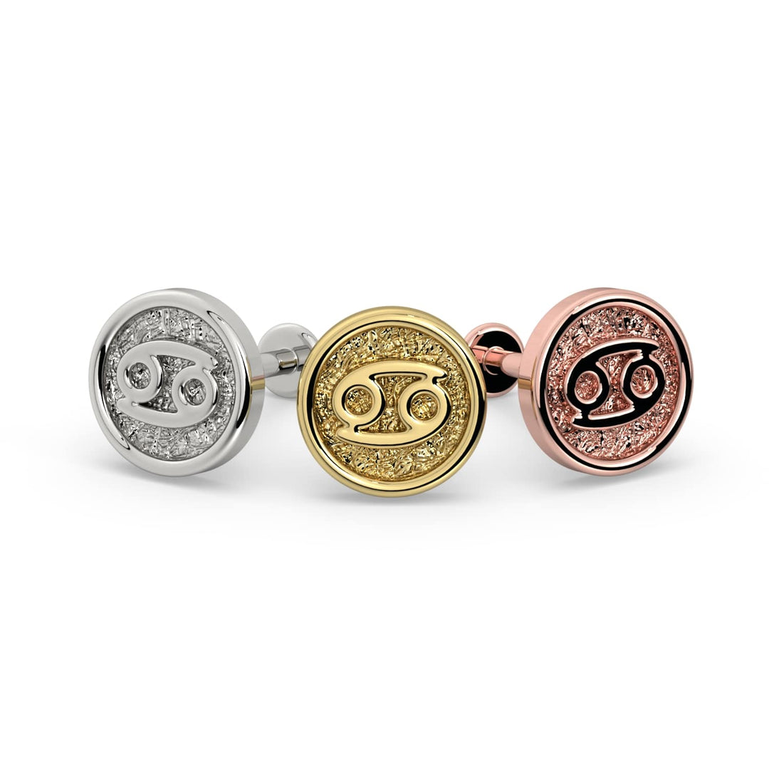 Cancer Zodiac Flat Back Stud