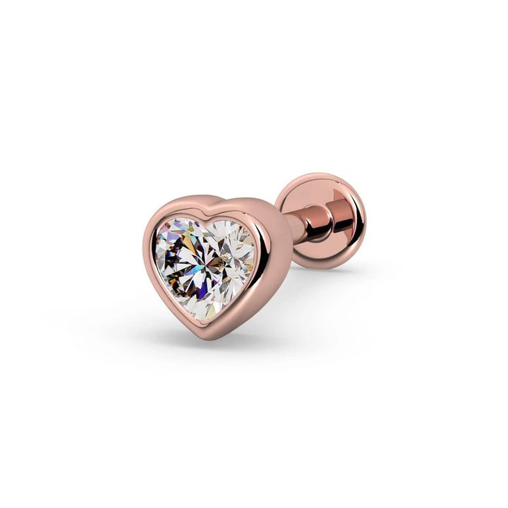 Diamond Heart Flat Back Stud