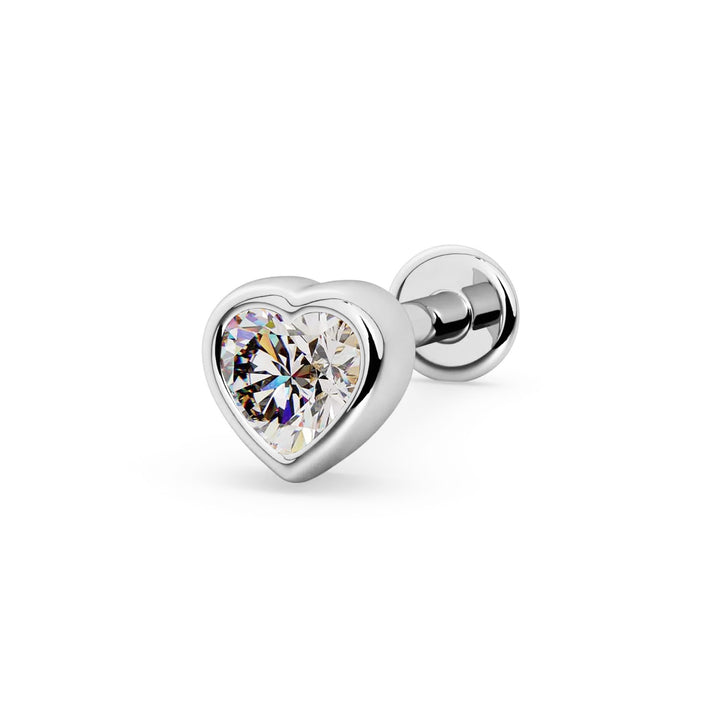 Diamond Heart Flat Back Stud