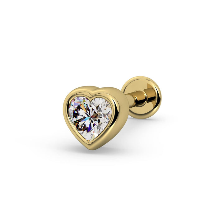 Diamond Heart Flat Back Stud