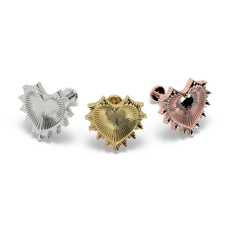 Radiant Heart Flat Back Stud