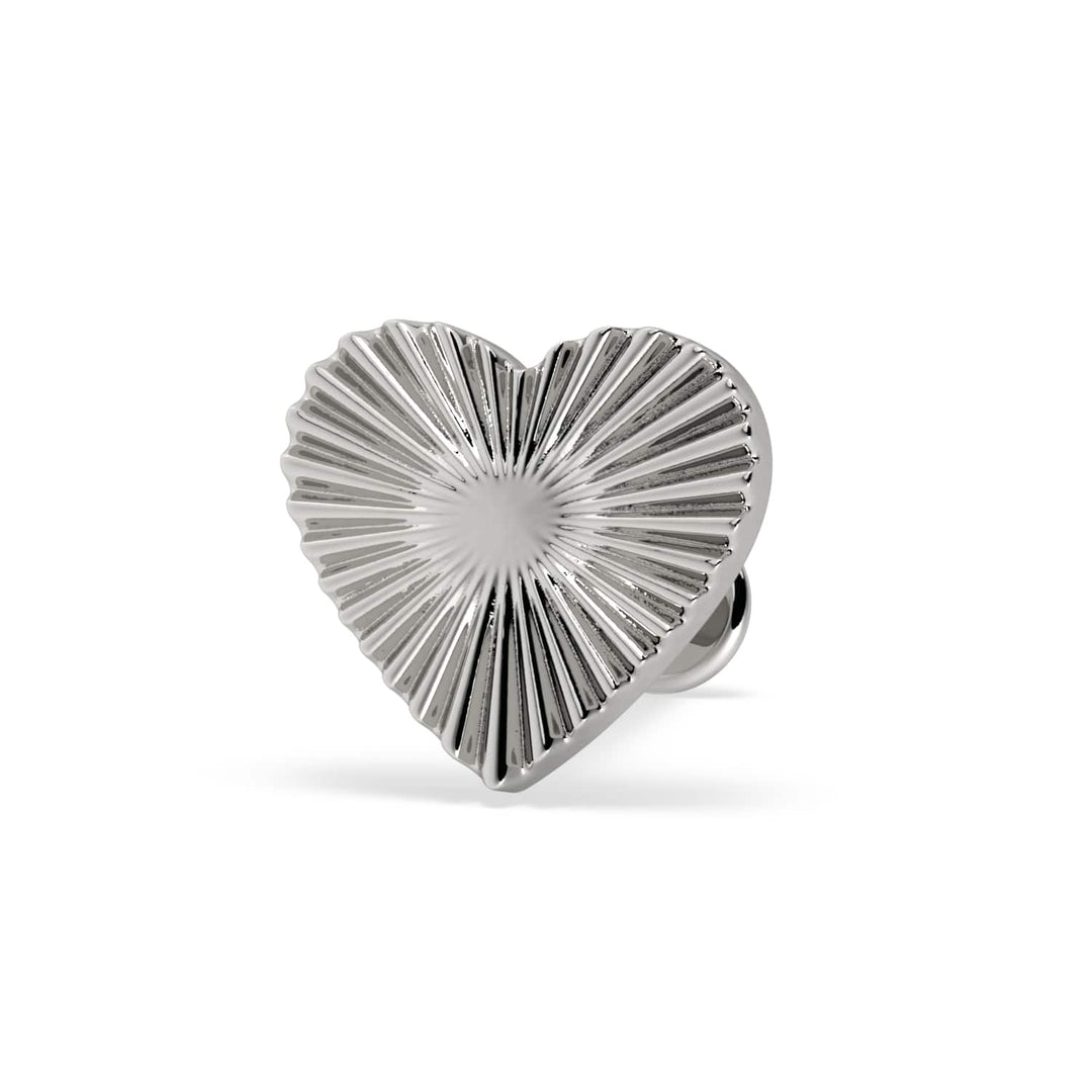 Sunburst Heart Flat Back Stud