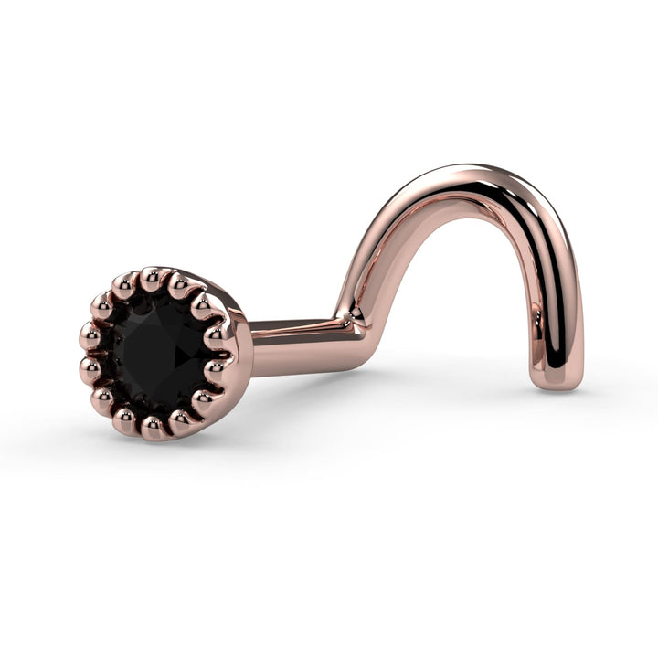 2mm Black Diamond Perlage Nose Ring