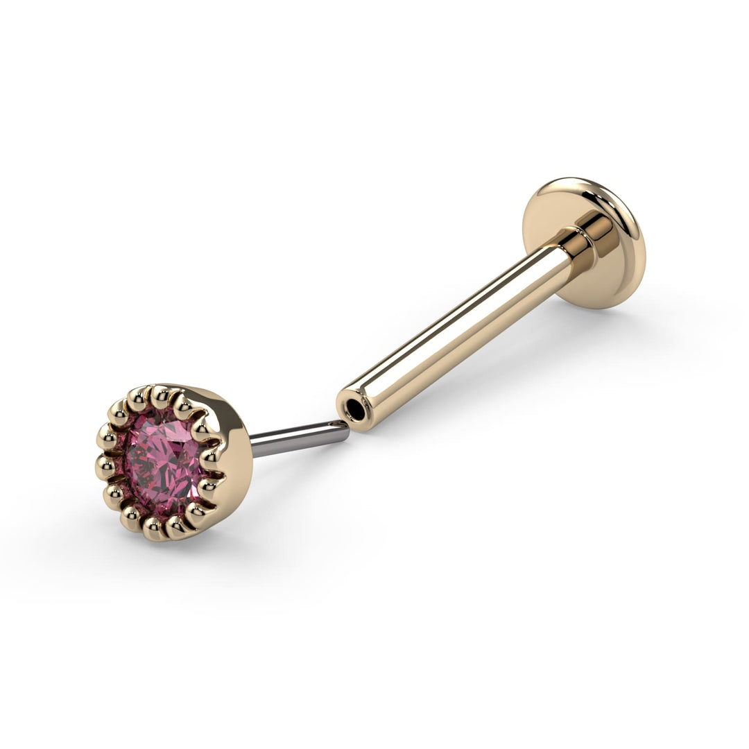 2mm Pink Diamond Perlage Nose Ring