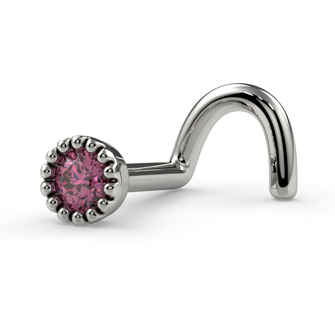 2mm Pink Diamond Perlage Nose Ring