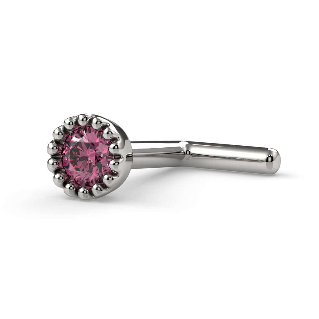 2mm Pink Diamond Perlage Nose Ring