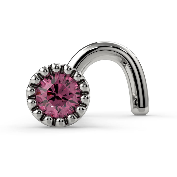 2mm Pink Diamond Perlage Nose Ring