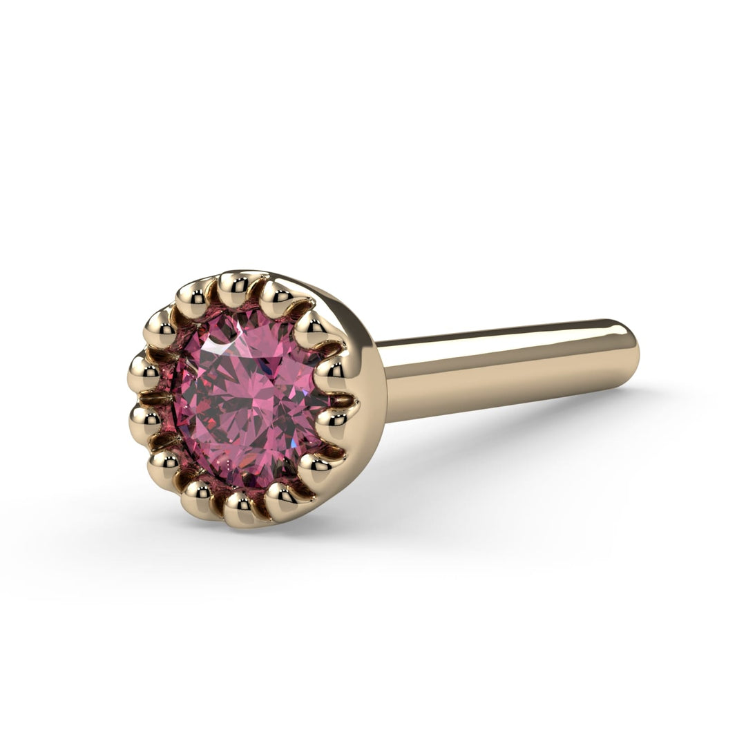 2mm Pink Diamond Perlage Nose Ring