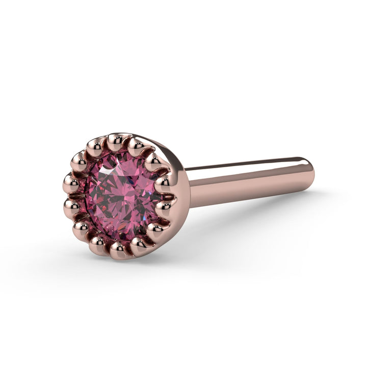 2mm Pink Diamond Perlage Nose Ring