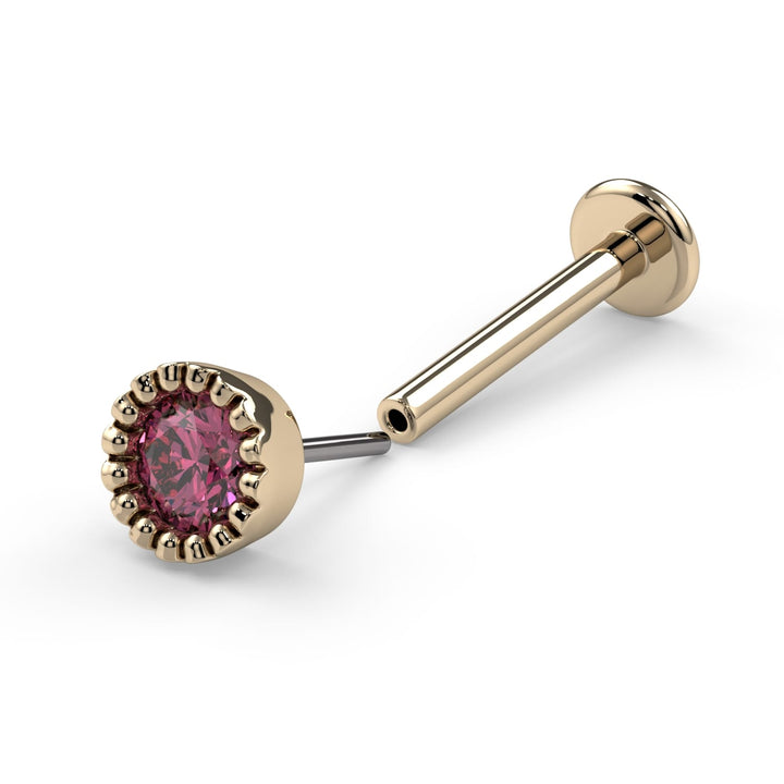 2.5mm Pink Diamond Perlage Nose Ring