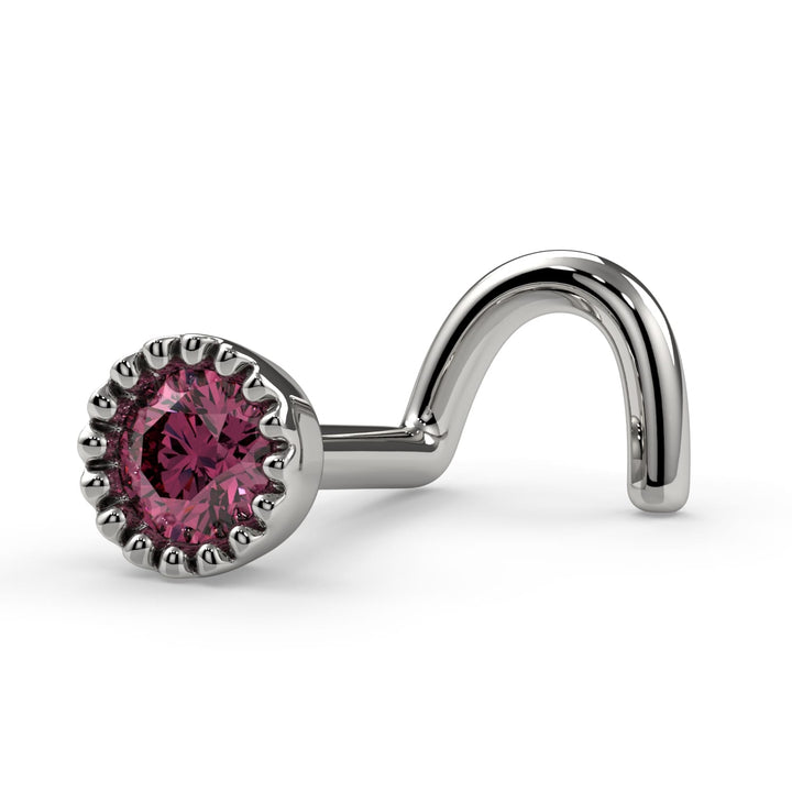 2.5mm Pink Diamond Perlage Nose Ring