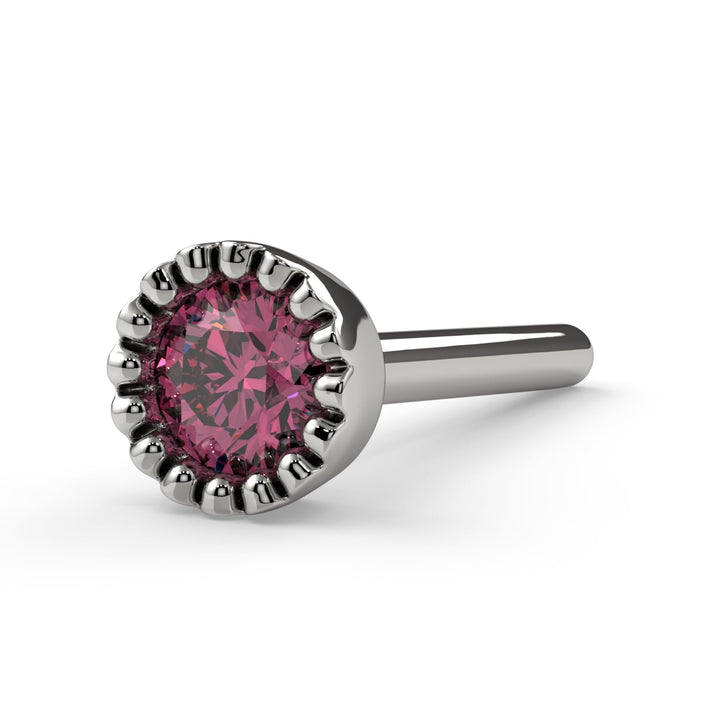 2.5mm Pink Diamond Perlage Nose Ring