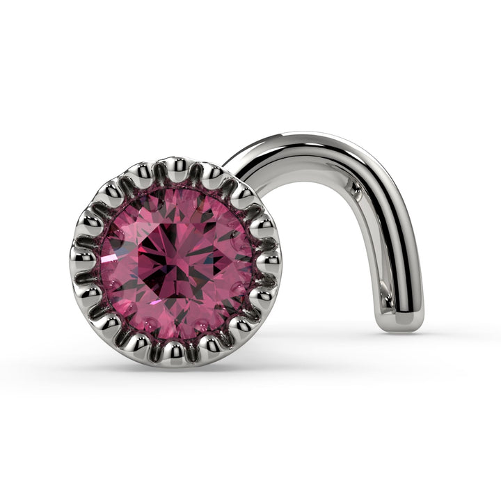 2.5mm Pink Diamond Perlage Nose Ring