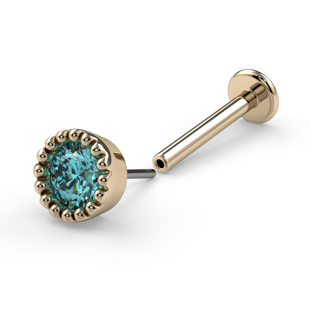 3mm Aqua Diamond Perlage Nose Ring