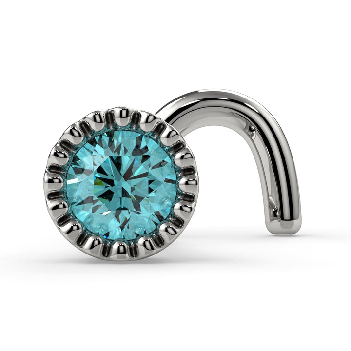 3mm Aqua Diamond Perlage Nose Ring