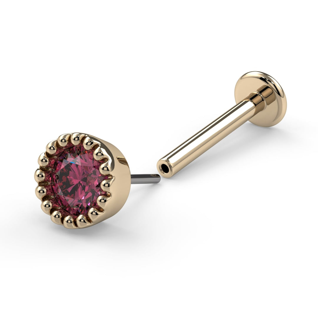 3mm Pink Diamond Perlage Nose Ring