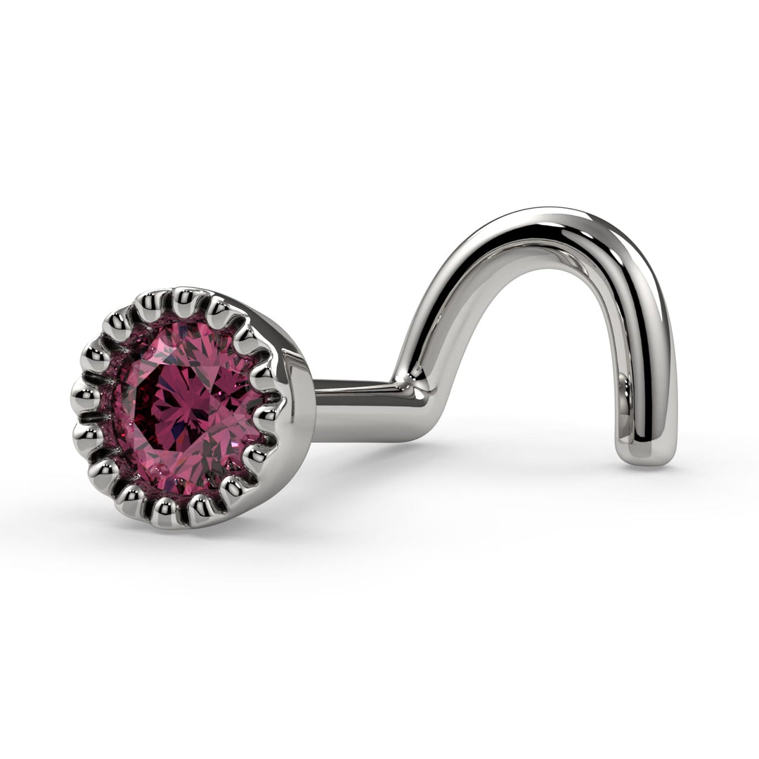 3mm Pink Diamond Perlage Nose Ring