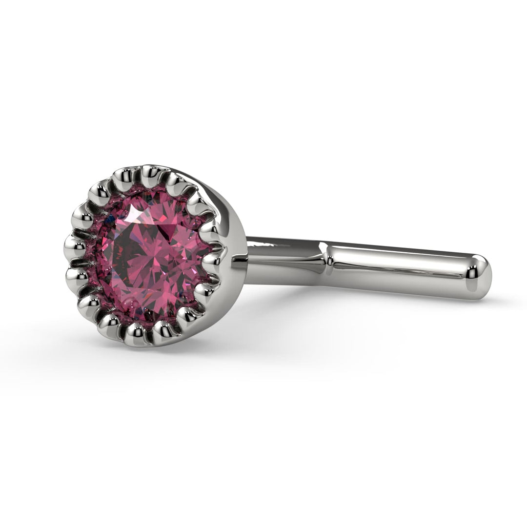 3mm Pink Diamond Perlage Nose Ring