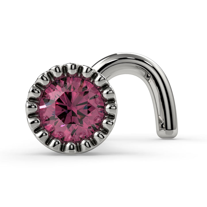 3mm Pink Diamond Perlage Nose Ring