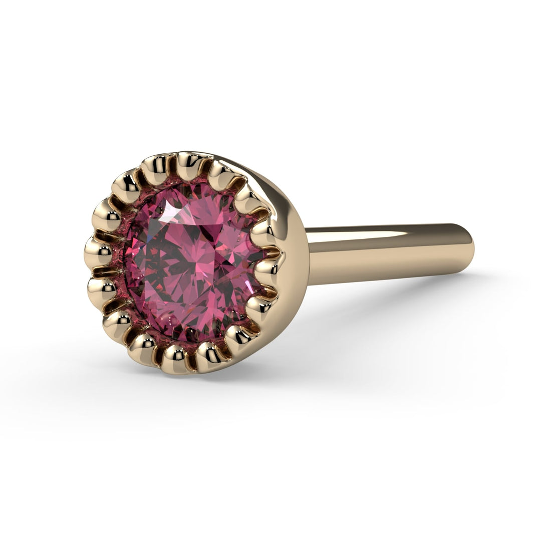 3mm Pink Diamond Perlage Nose Ring