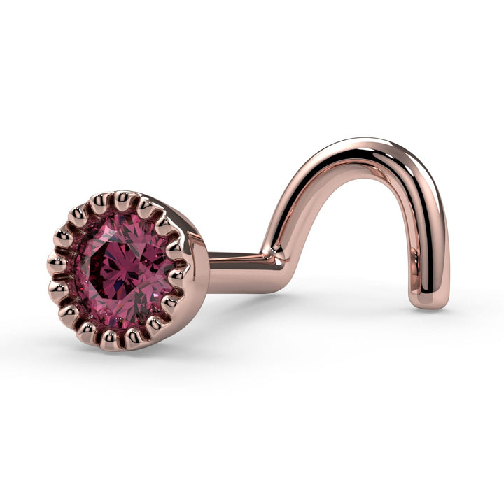 3mm Pink Diamond Perlage Nose Ring