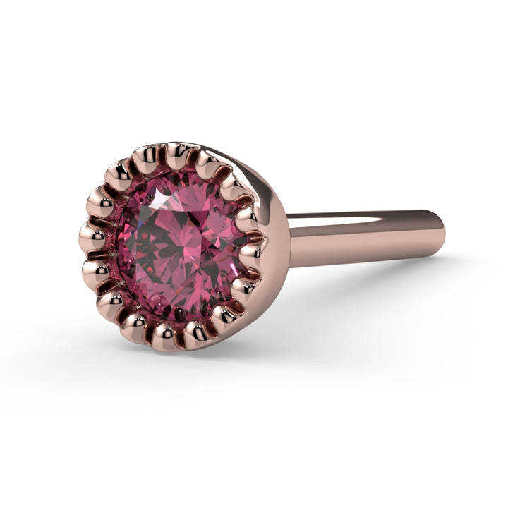 3mm Pink Diamond Perlage Nose Ring