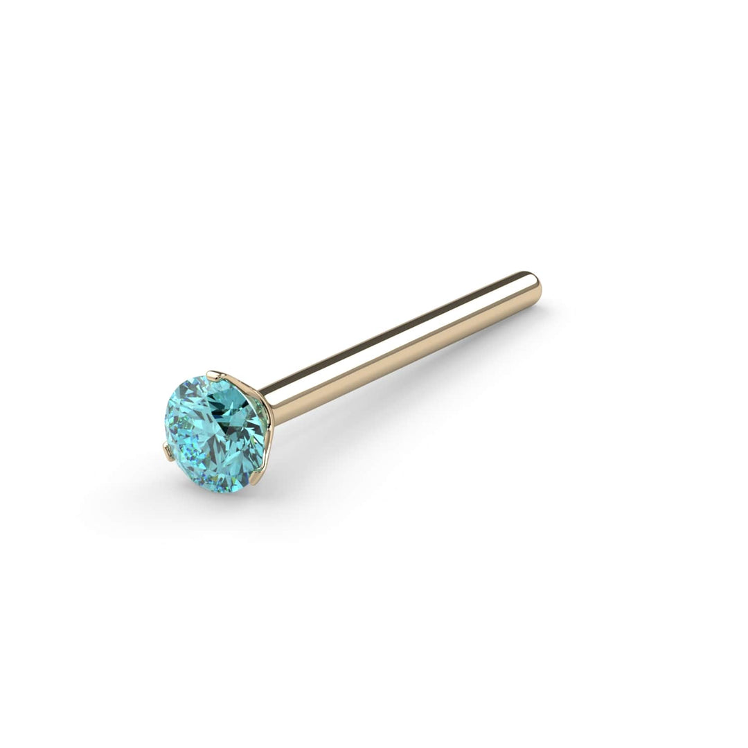 2mm Lumina 3-Prong Aqua Diamond Nose Ring