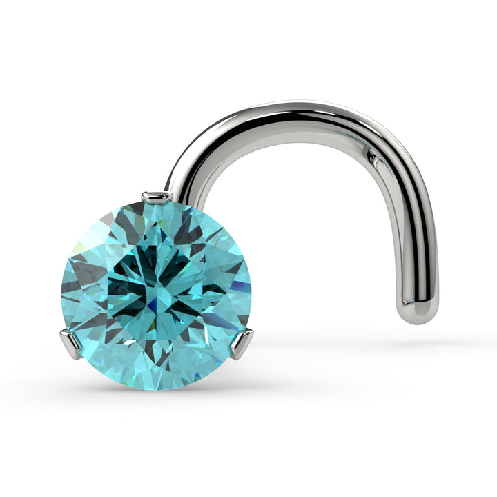 2.5mm Lumina 3-Prong Aqua Diamond Nose Ring