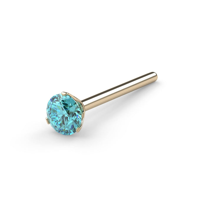 2.5mm Lumina 3-Prong Aqua Diamond Nose Ring