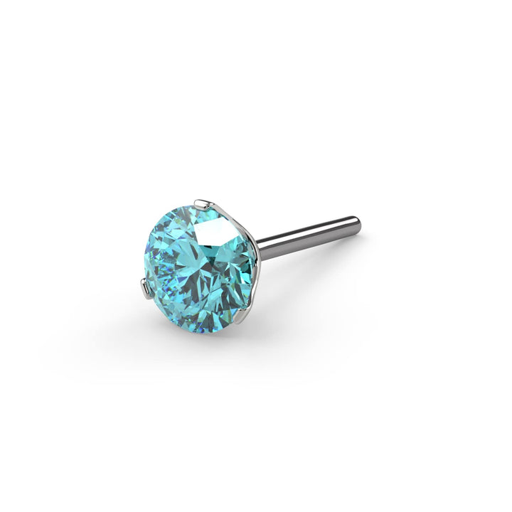 2.5mm Lumina 3-Prong Aqua Diamond Nose Ring