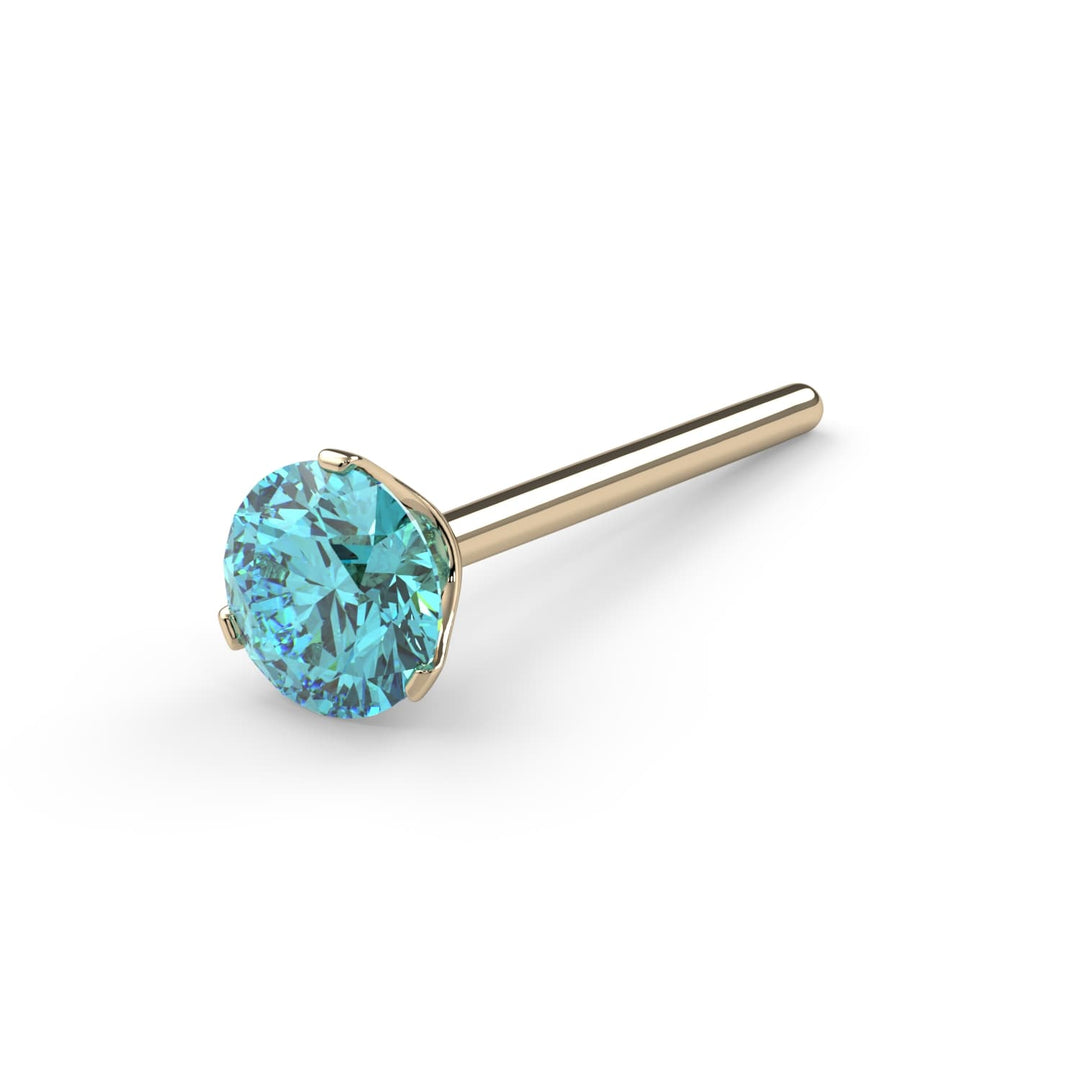 3mm Lumina 3-Prong Aqua Diamond Nose Ring