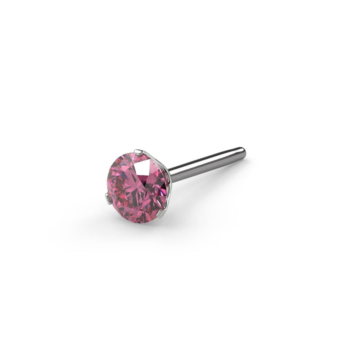 2mm Lumina 3-Prong Pink Diamond Nose Ring