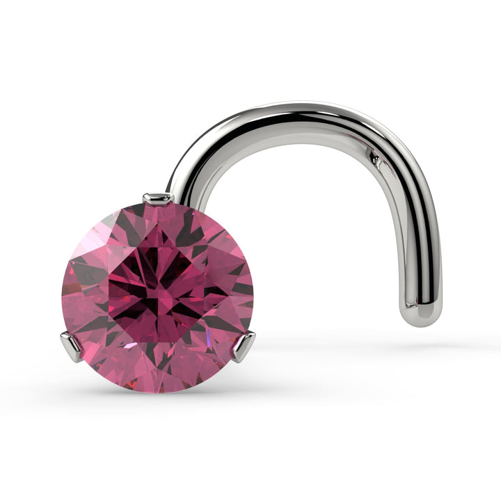 2.5mm Lumina 3-Prong Pink Diamond Nose Ring