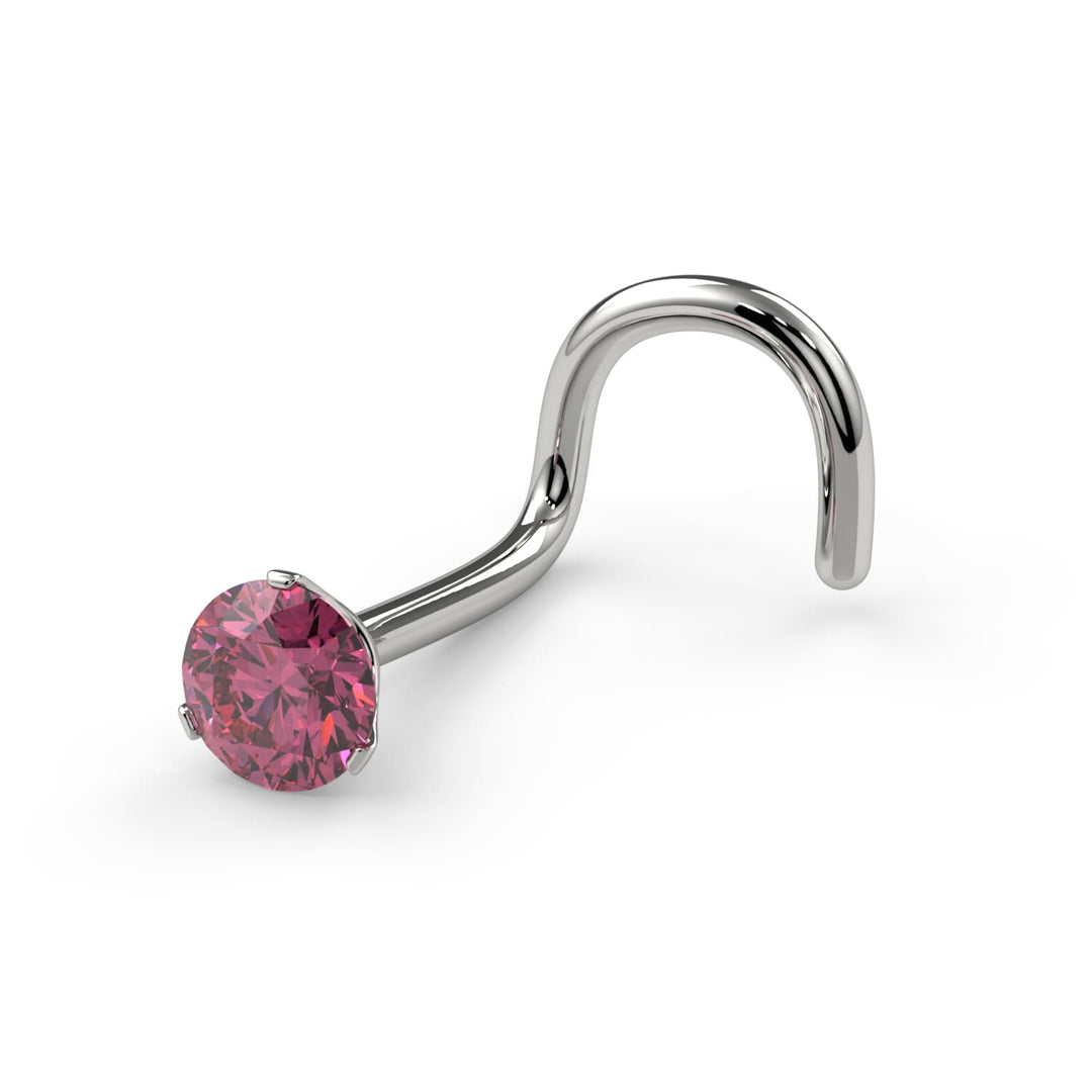 2.5mm Lumina 3-Prong Pink Diamond Nose Ring