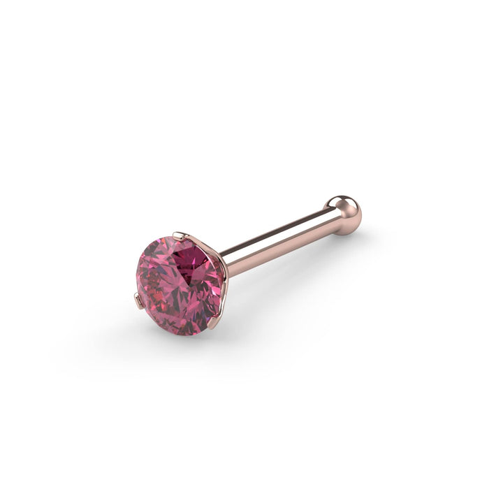 2.5mm Lumina 3-Prong Pink Diamond Nose Ring