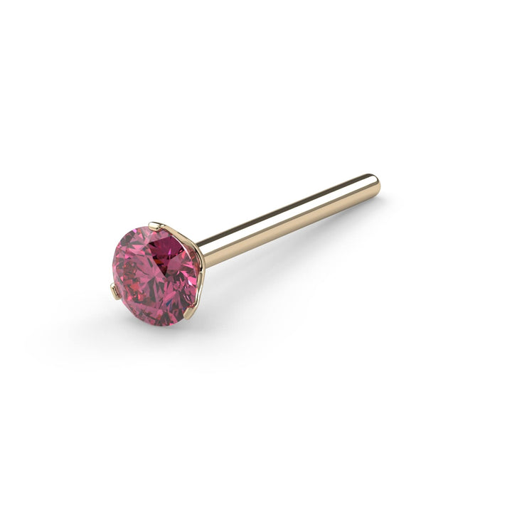 2.5mm Lumina 3-Prong Pink Diamond Nose Ring