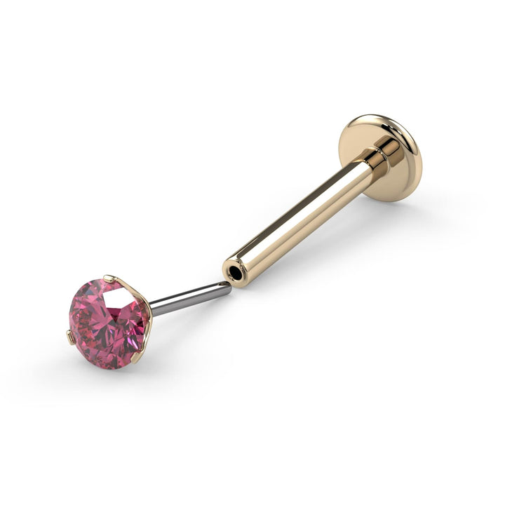 2.5mm Lumina 3-Prong Pink Diamond Nose Ring