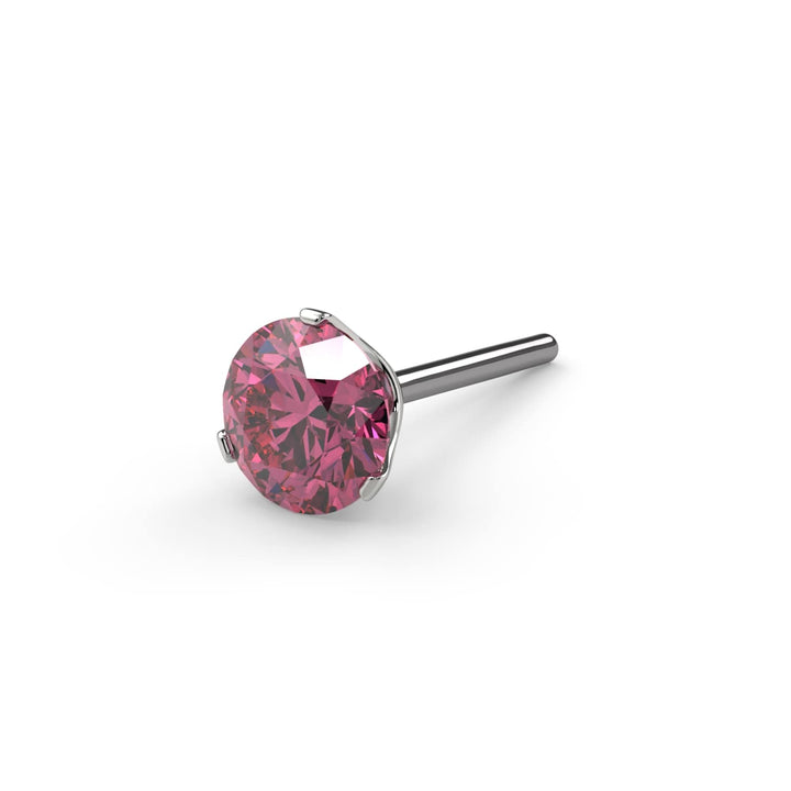 2.5mm Lumina 3-Prong Pink Diamond Nose Ring