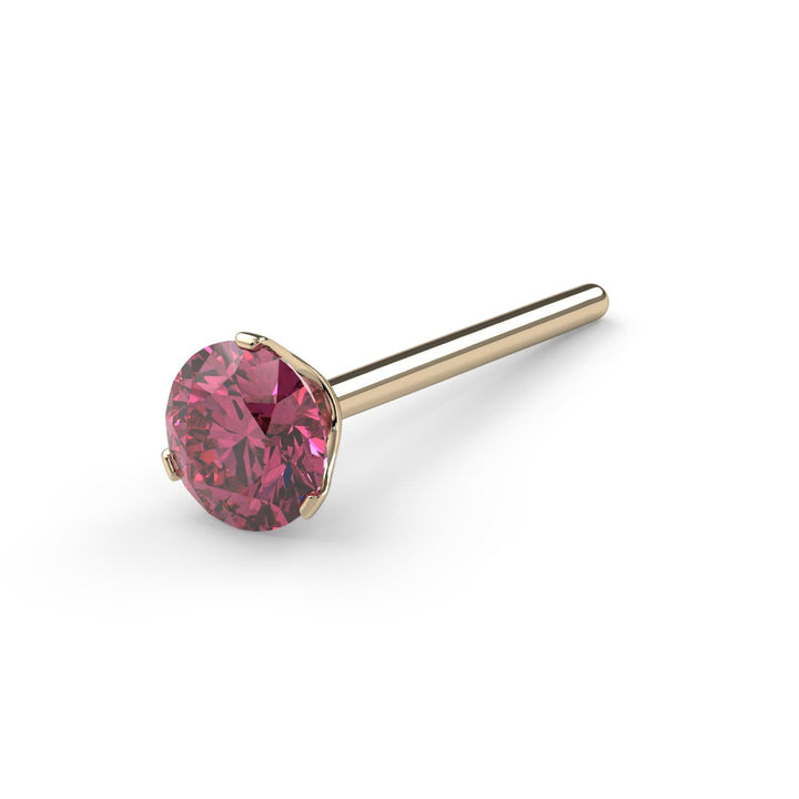 3mm Lumina 3-Prong Pink Diamond Nose Ring