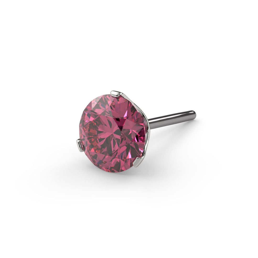 3mm Lumina 3-Prong Pink Diamond Nose Ring