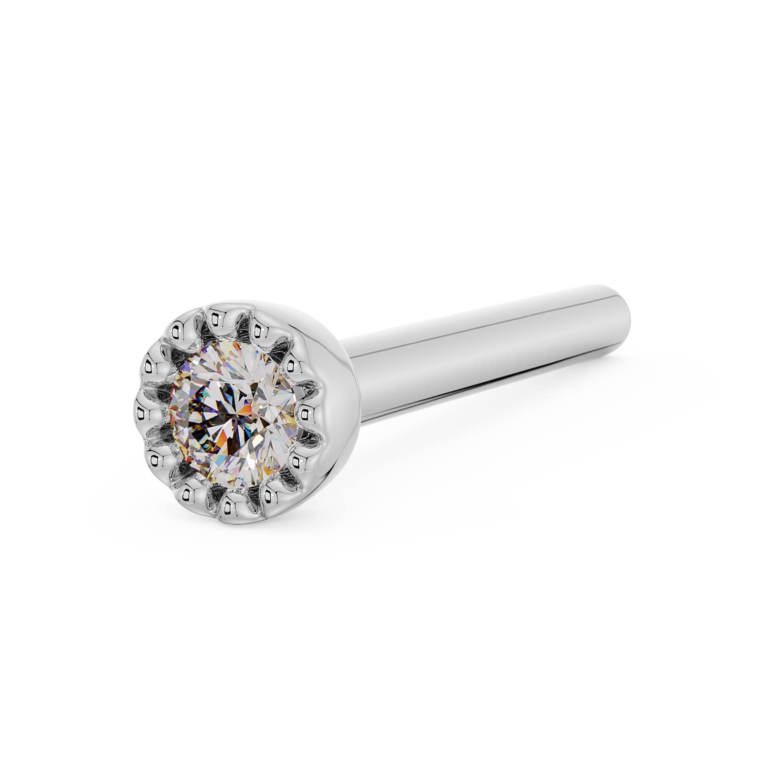 1.5mm Diamond Milgrain Nose Ring – FreshTrends