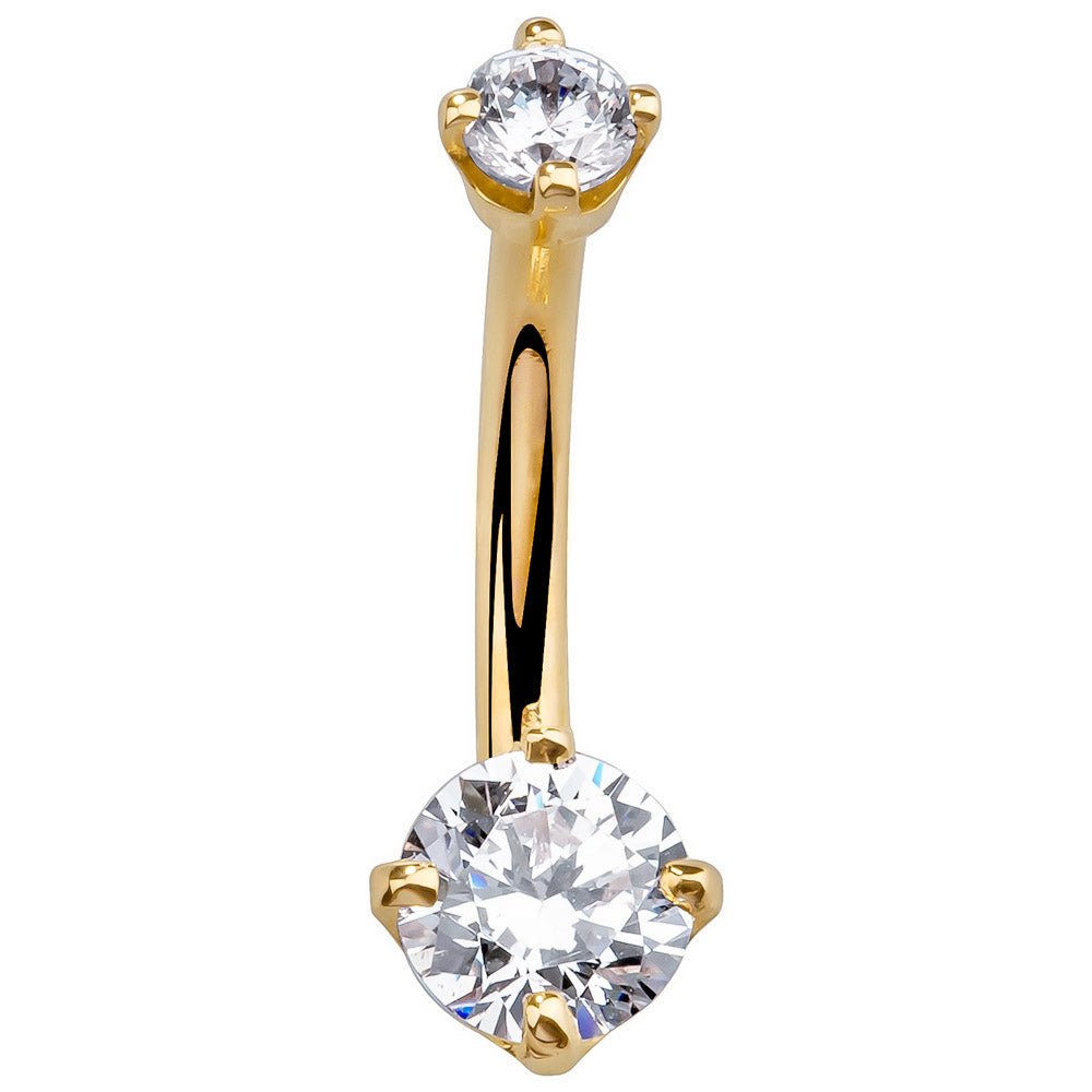 Petite Diamond 14K Gold Navel Ring