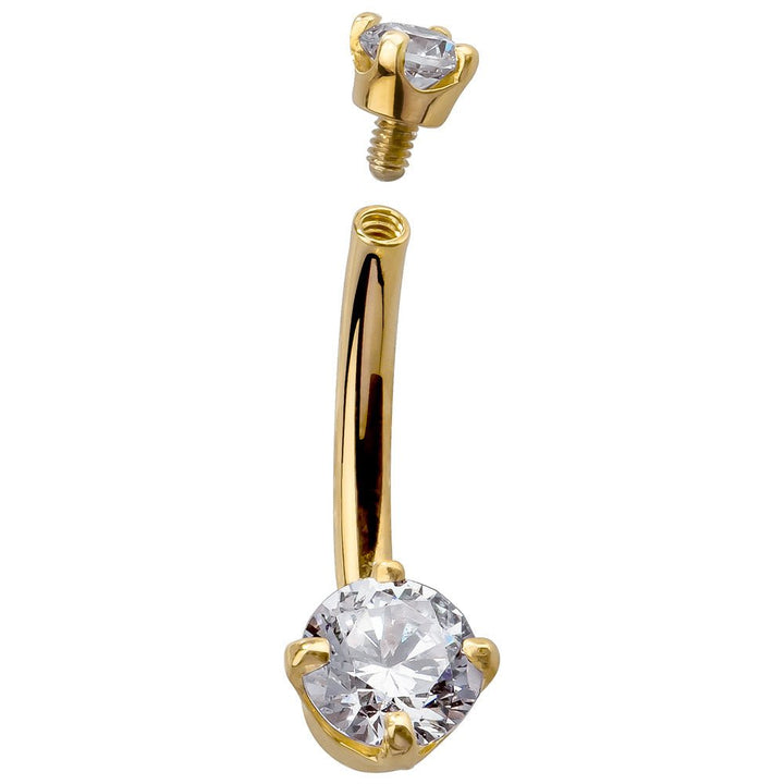 Petite Diamond 14K Gold Navel Ring