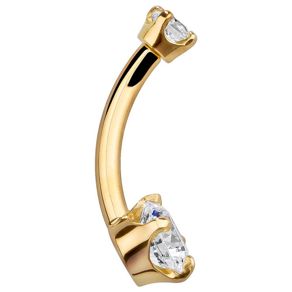 Petite Diamond 14K Gold Navel Ring