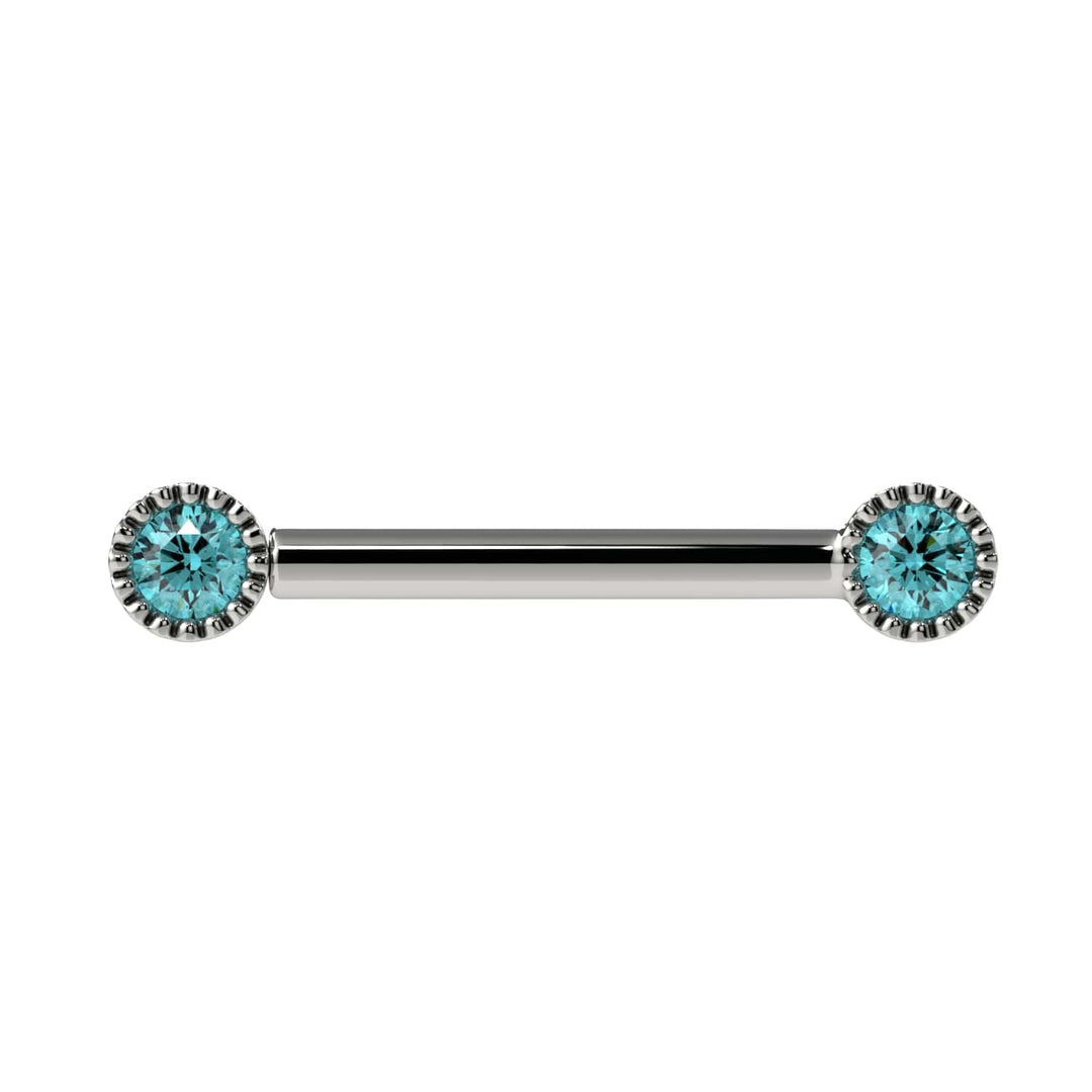 Aqua Diamond Perlagé Straight Barbell