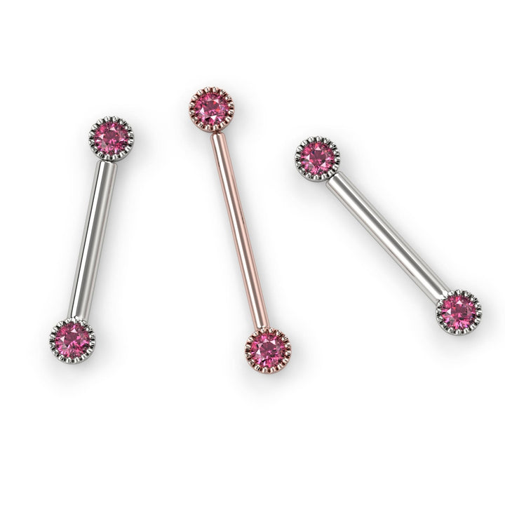 Pink Diamond Perlagé Straight Barbell