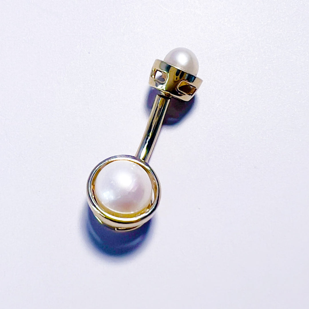 Akoya Pearl Bezel Navel Ring