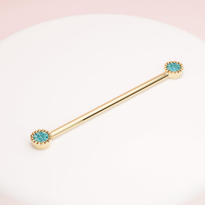 Aqua Diamond Perlagé Industrial Barbell