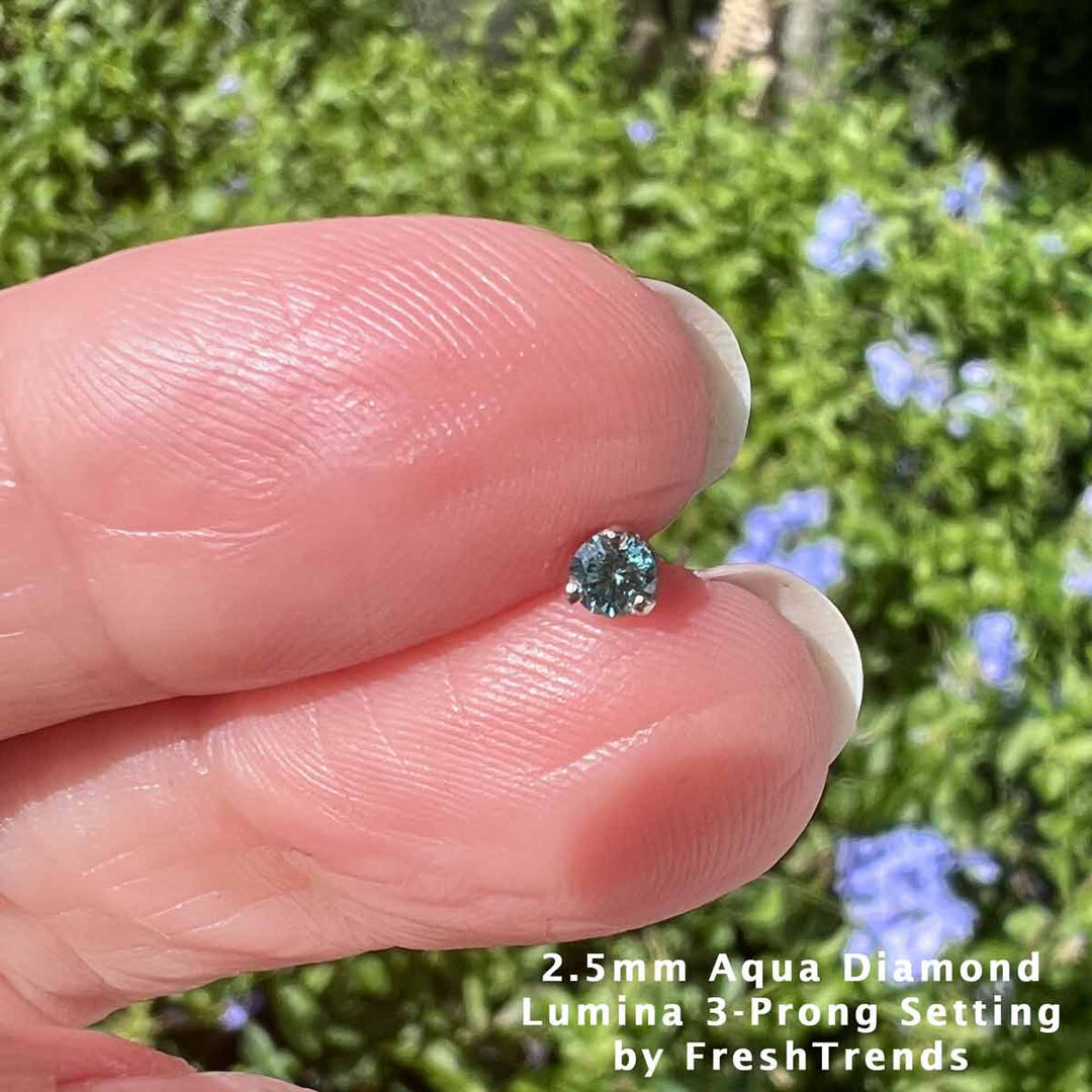 2.5mm Aqua Diamond Bezel Flat Back Stud